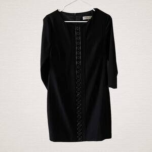 Trina Turk Shift Dress Womens 6 Black Semi-Formal Beaded Cocktail Church Modest